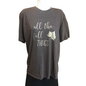 All The Fall Things T-Shirt Maple Leaf Graphic‎ Tee Women's Top